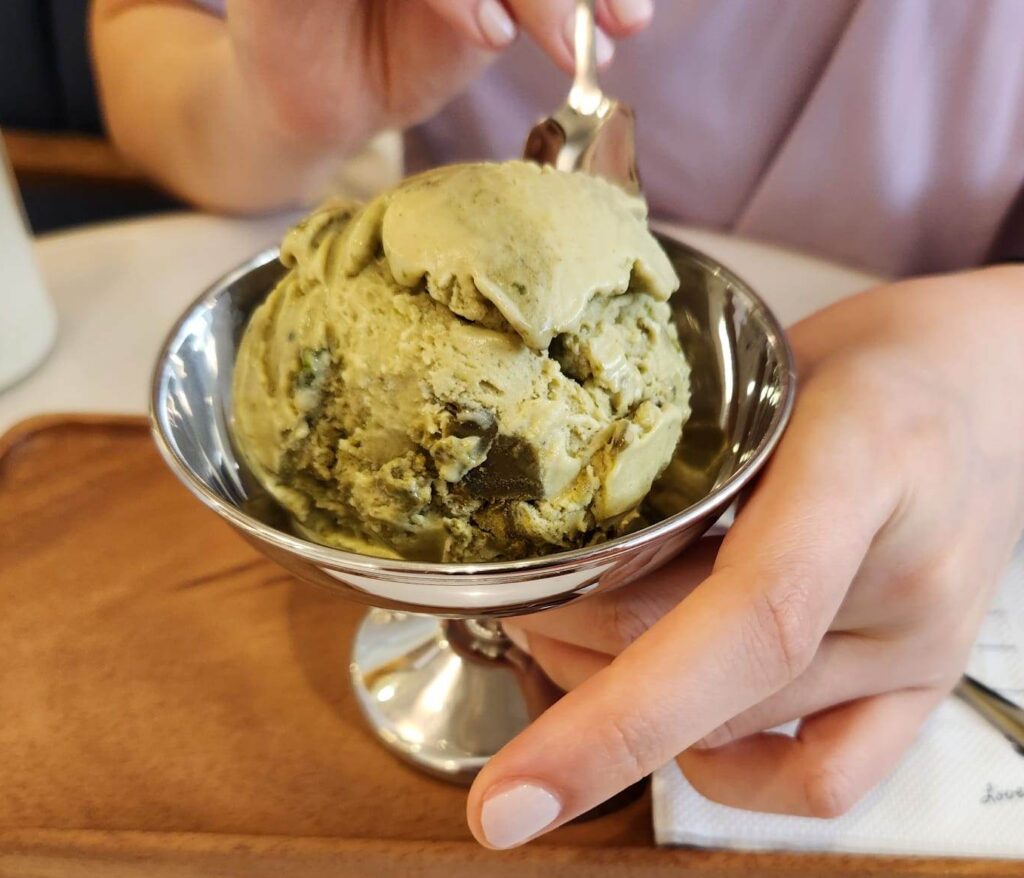 The Ice Cream & Cookie Co. pistachio gelato single scoop