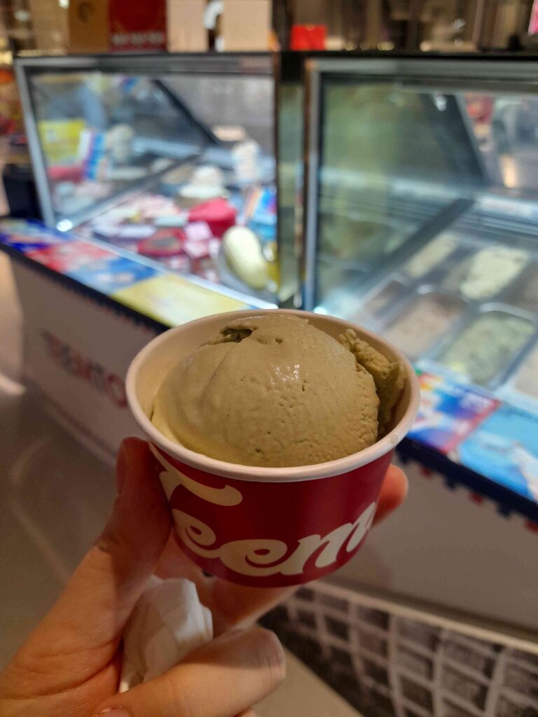 Teemtonefai pistachio gelato single cup at Hysan Place store